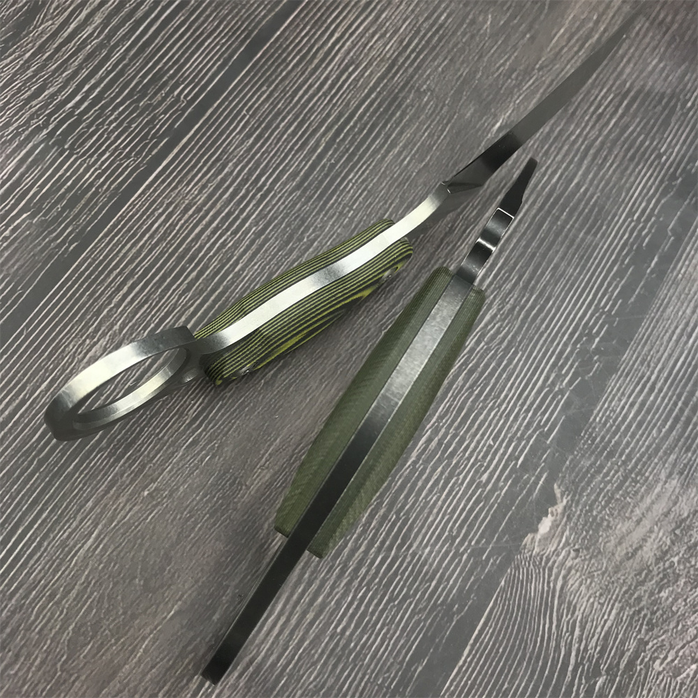 야외 캠핑 G10 손잡이 생존 클로 나이프 다기능 전술 구조 도구는 칼 애호가를위한 암소 가죽 karambit 컬렉션 나이프