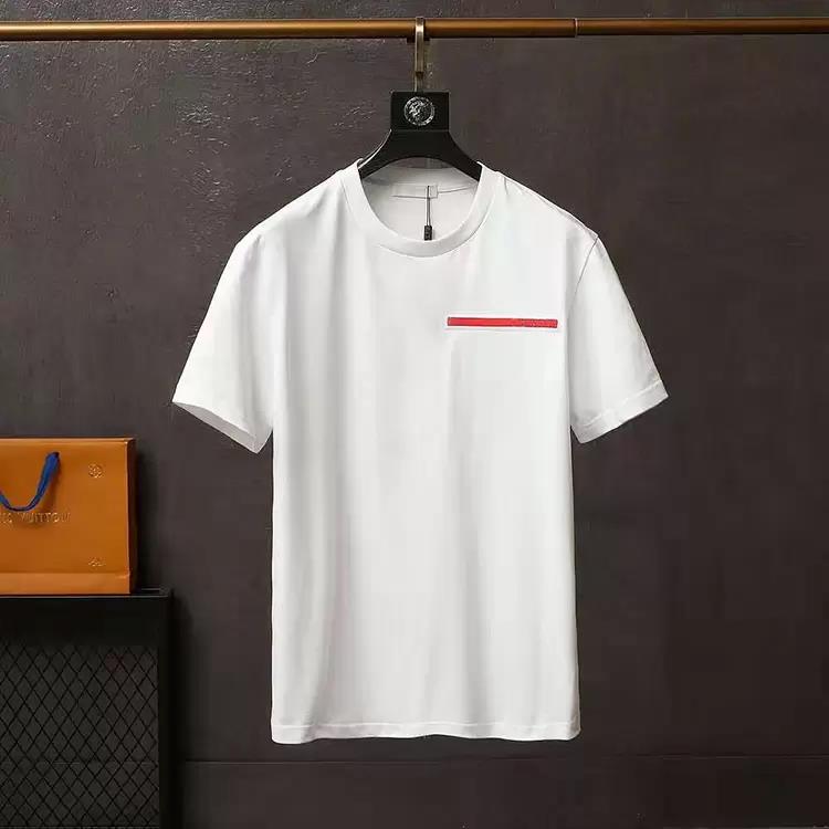 T-shirt da uomo estate nero bianco tee vacanza maniche corte casual lettere stampate Top confortevole puro cotone traspirante T-shirt morbida design da uomo