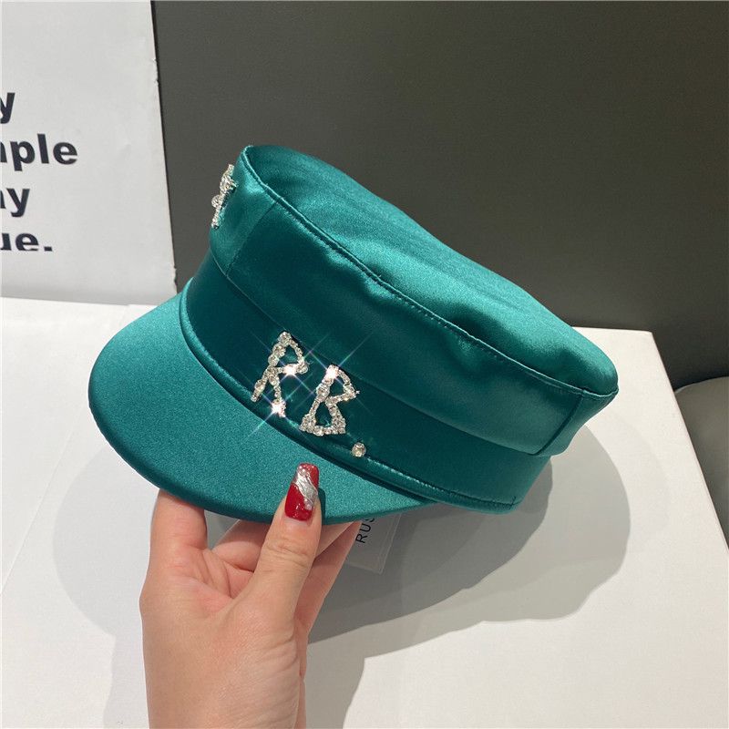 Berets projektant marki Spring Summer Caps Women Diamond Letter Staina Sboy Cap Baker Boy Hat Visor 220920317n