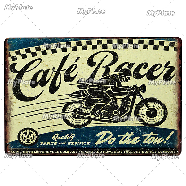 Motorfiets Metalen Poster Teken Vintage Plaque Route 66 Emaille Borden Muur Decor Voor Garage Man Cave Club Plaat Ambachten Art Rit Gratis Posters Custom Groothandel 30X20CM w01