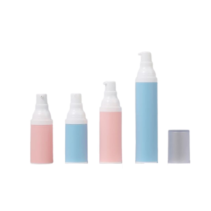 Bottiglia di plastica blu rosa vuota Pressa a lozione bianca Pompa spray lozione la copertura del gelo Essenza estetica Emulsione bottiglie riempibili 15 ml 30 ml 50 ml