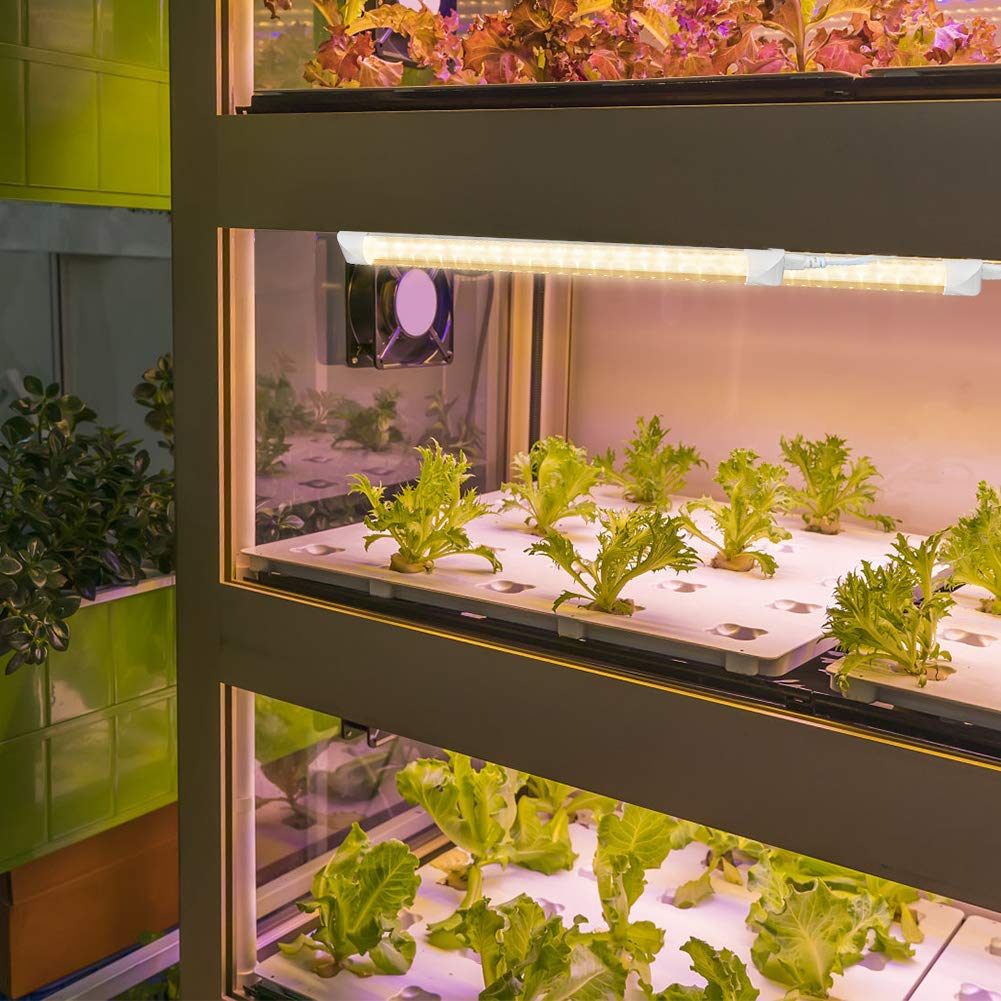 CNSUNWAY LEDチューブ屋内植物の栽培ライトフルスペクトル植物栽培ランプランプは、オートオン/オフタイマープラグを備えており、高出力12インチ照明器具シードを再生します