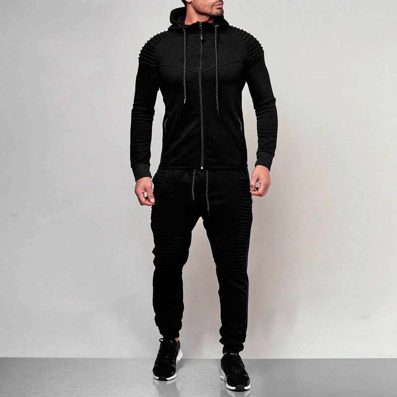 Tracksuits voor heren 2 stuks Sets Tracksuit Men Merk herfst Winter Hooded Sweatshirt Drawing broek Mannelijke streep patchwork Hoodies Bigsweety 220919