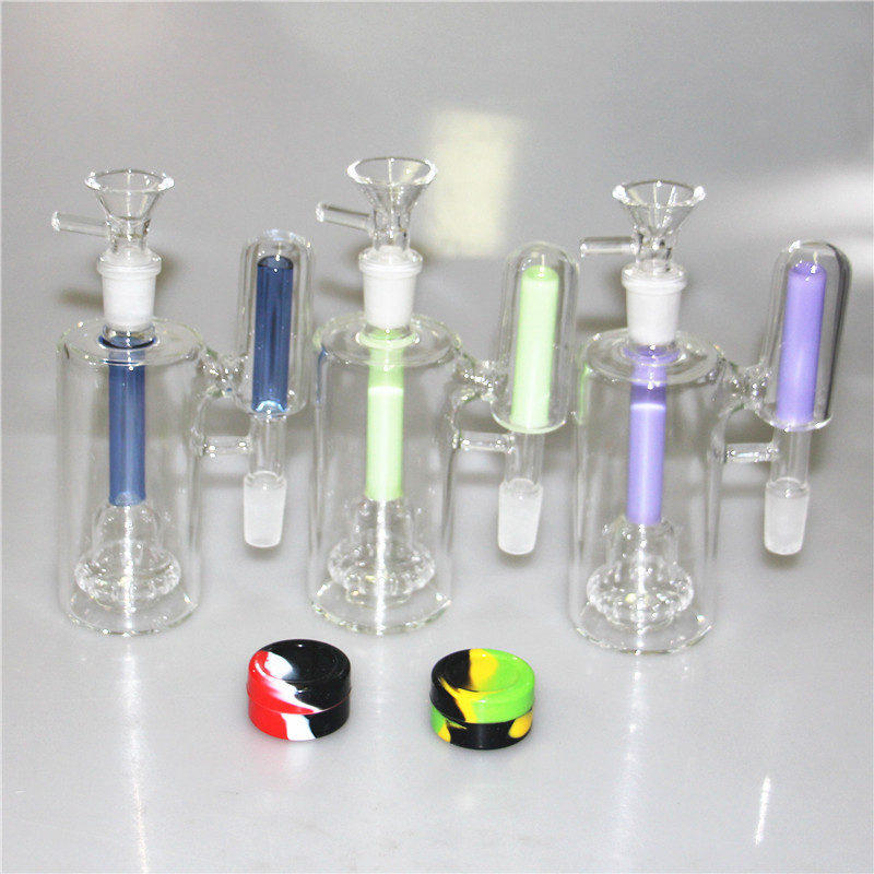 14-mm-Aschefänger aus Glas mit Räucherschalen, Quarzknaller, 45 90-Grad-Aschefänger, Reifenperkolatoren für Glaswasserbongs, Öl-Dab-Rigs