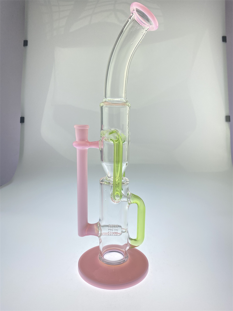 Pipe da fumo stile riciclato verde e rosa latte pulito giunto da 14 mm ad alta quantità