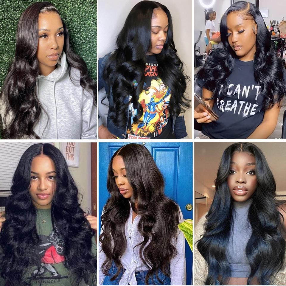 360 250% 13x6 Body Wave Spets Front Wigs 30 tum brasilianska mänskliga hår peruker före plockad peruk med babydensitet spets frontala peruk