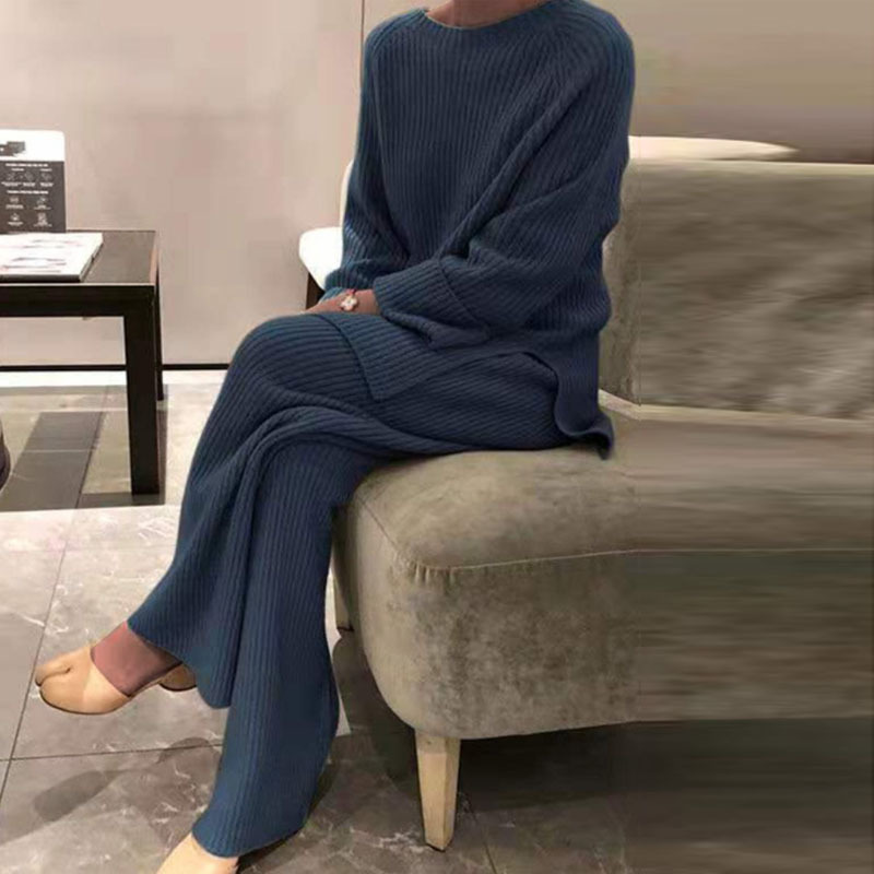 نساء S Sleepwear Lady Home Suit Autumn Fashion Soft Disual O Tops Pullover Tops Bant Momewear Pajama Winter Solid Women Two Set 220920