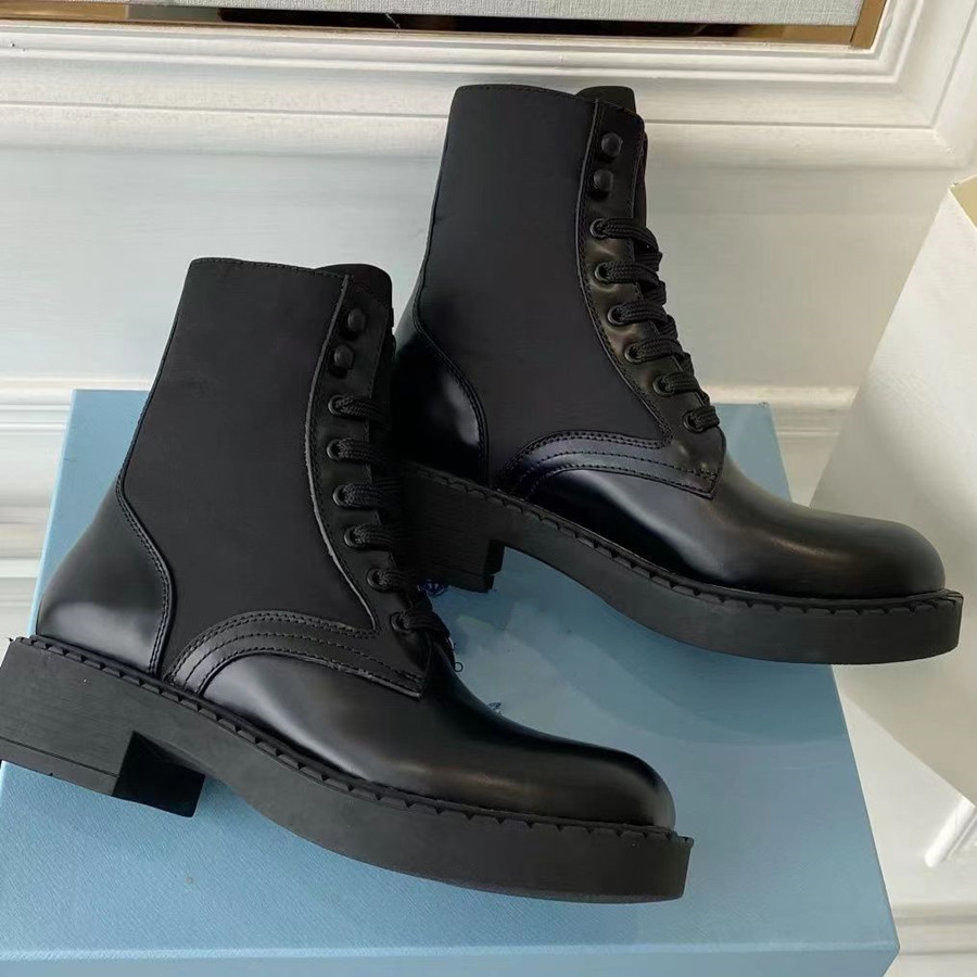 Women Designers Rois Boots Ankle Martin Boots and Nylon Boot military inspired combat bouch attached to the with bags size 35-42