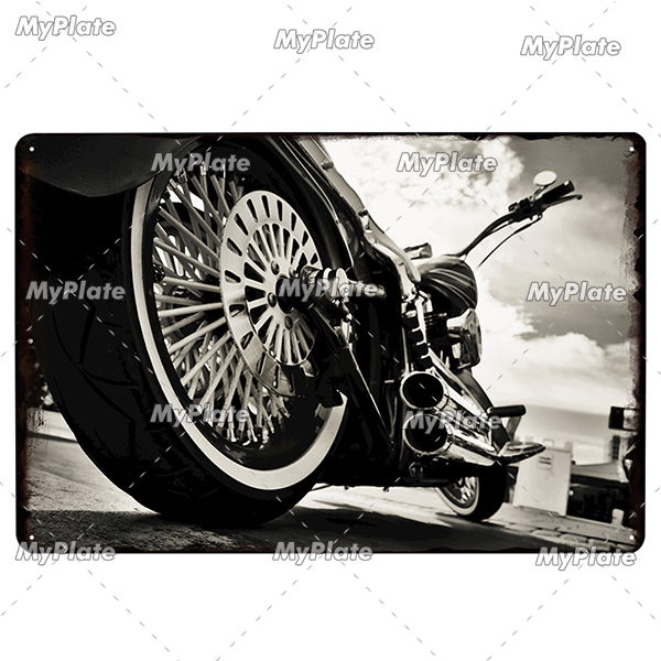 Moto métal peinture signe Vintage Plaque étain signe décoration murale pour Garage Club plaque artisanat Art Route 66 affiche cadeau personnalisé en gros taille 30X20 CM