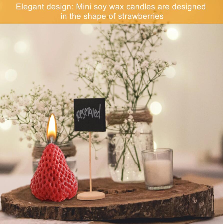 3D süße Erdbeere Silikon Kerze Form Harz Gips Eiswürfel Backform Schlafzimmer Dekor Geburtstag Party Geschenke Hochzeit Souvenirs