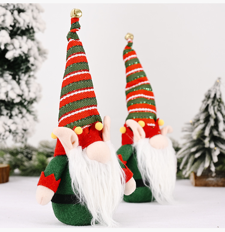 Gnomes de Noël poupée sans visage rouge vert ornements décorations de Noël cadeaux de noël poupées homme de la forêt aux longues oreilles de774