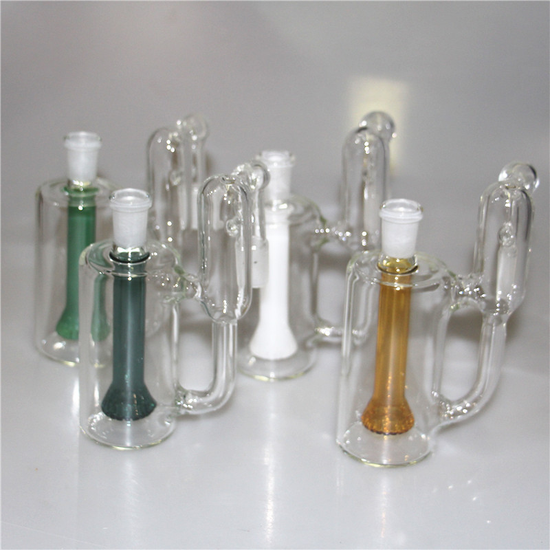 14 mm Rückgewinnungs-Aschefänger-Adapter, männlich und weiblich, Glas-Drop-Down-Aschenbecher für Quarz-Bangers-Nägel, Bongs, Bohrinseln