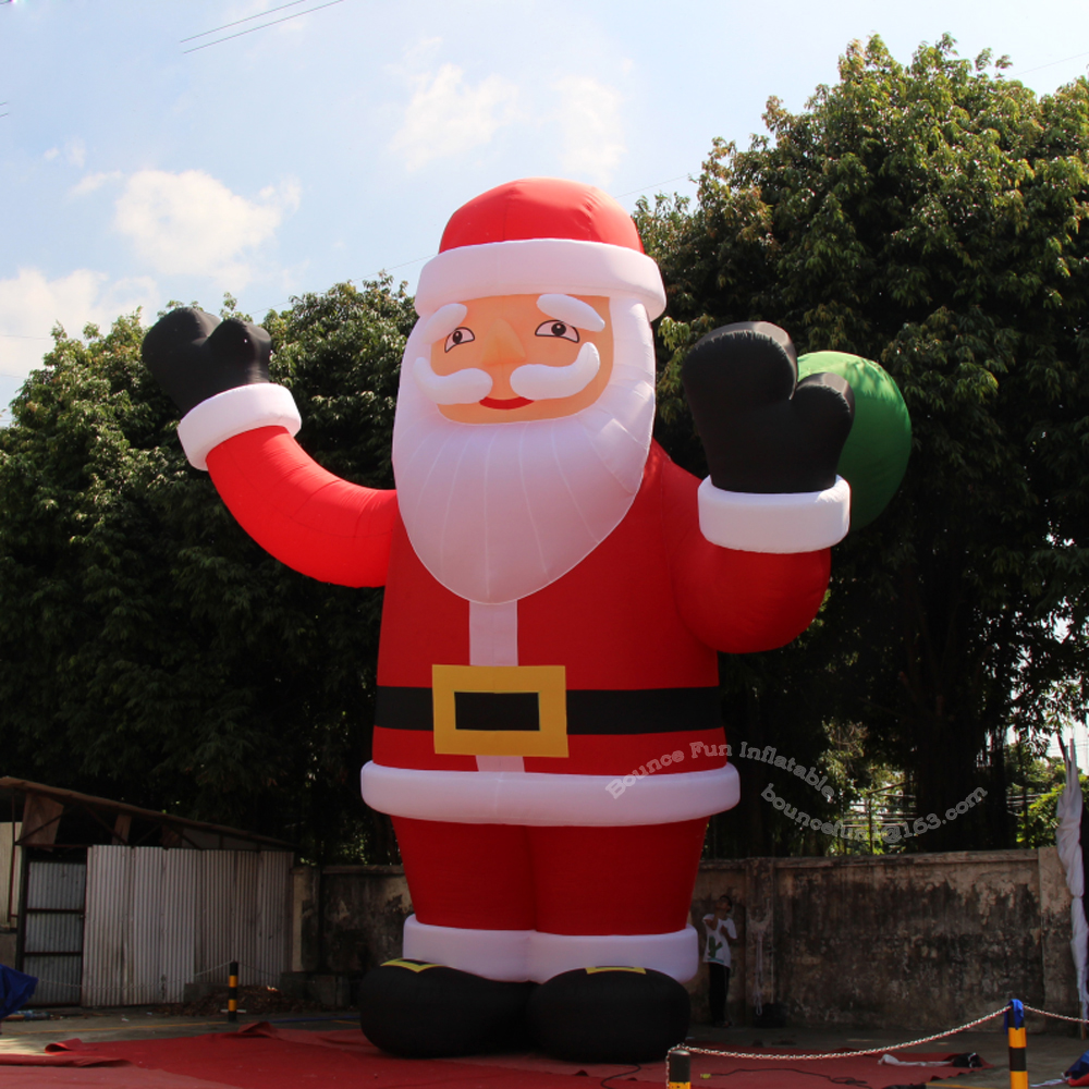 Gonflables géants d'extérieur de 30 pieds, décoration de noël, personnage de dessin animé, intérieur éclairé par LED avec ventilateur pour le nouvel an