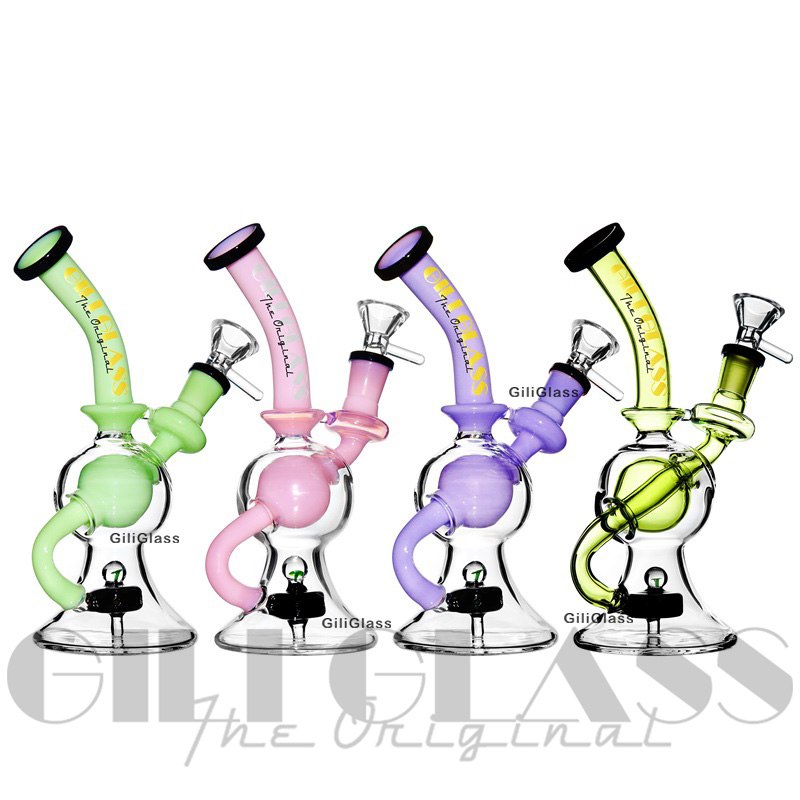 8 polegadas Dab Rig Rig Heady Hookha Bong Football Glass Smoking Water Bongs com pregos de quartzo Pipe colorido Hitman Cax