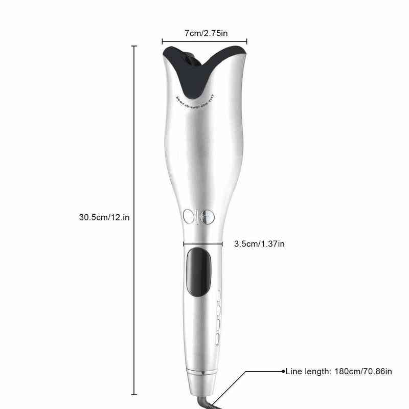 Arricciacapelli Piastre arricciacapelli Arricciacapelli automatico con riscaldatore in ceramica tormalina e LED Digital Magic Curling Wand Ferri Strumenti lo styling dei capelli H T220916