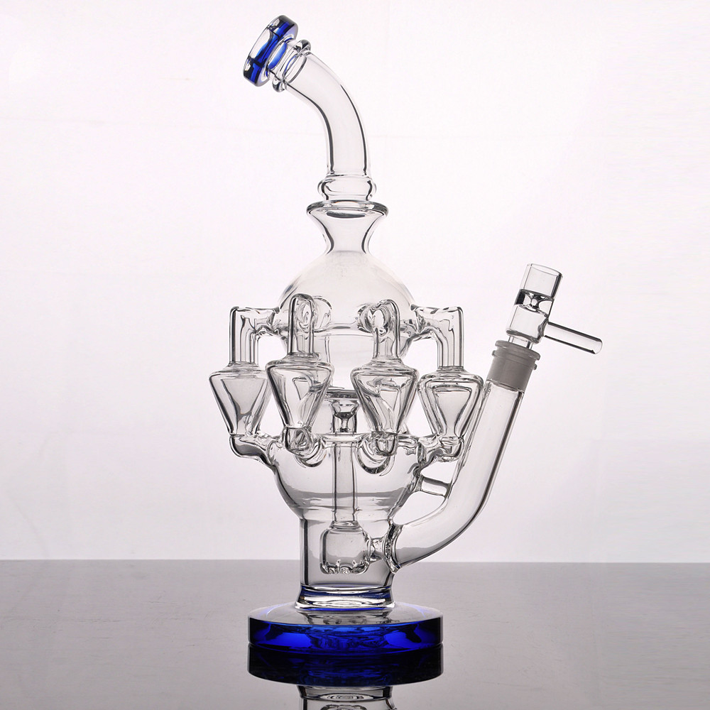 Matriz est￩reo PERC Glass Glass Glayahs Recycler Bongus Bubbler Cera Dabber Plataformas de ￳leo de chuveiro difuso Tubos de ￡gua com refluxo com junta de 14 mm