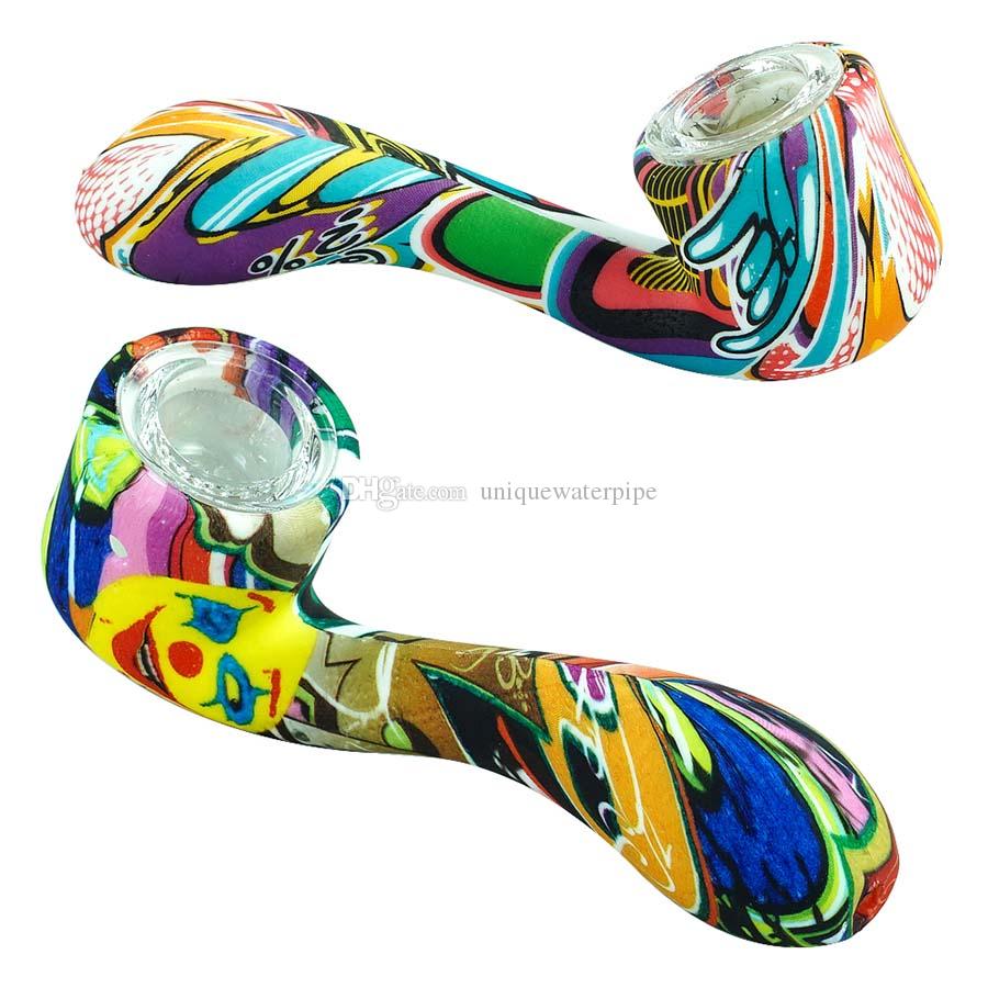 glass pipe smoke accessory tobacco glow in the dark pipes Color Ultimate bubbler bong dab rig