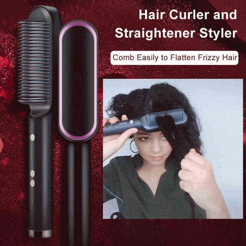 Hair Curlers Straighteners Hair Dryer Brush Electric Hot Air Comb Multifunctional Hair Straightener Curler Comb Brush Fast Heating Ion Blow Dryer T220916