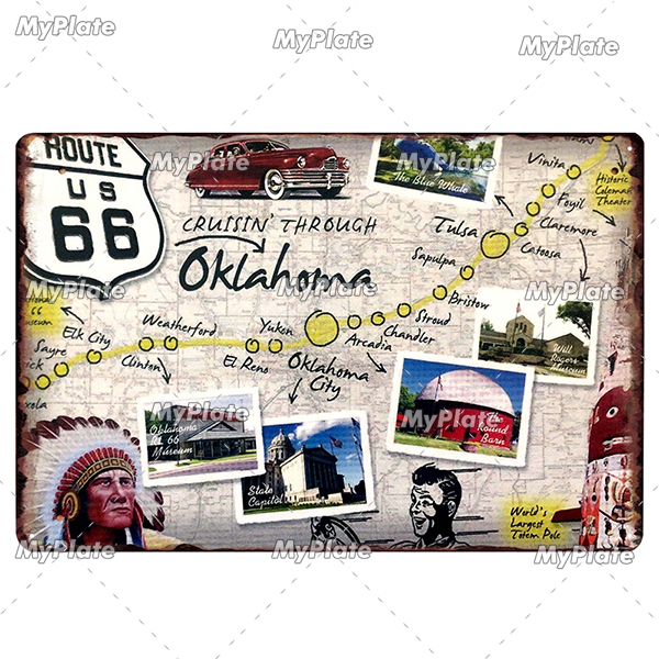 Moto métal peinture signe Vintage Plaque étain signe décoration murale pour Garage Club plaque artisanat Art Route 66 affiche cadeau personnalisé en gros taille 30X20 CM