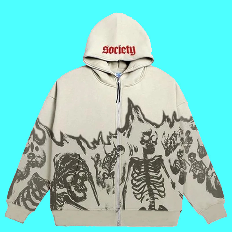 Men's Hoodies Sweatshirts Y2K Emo Men Streetwear Vintage Skull Hoodie Zip Up Hoodies Grunge Oversized Sweatshirt Gothic Harajuku Alt Halloween Clothes 220919