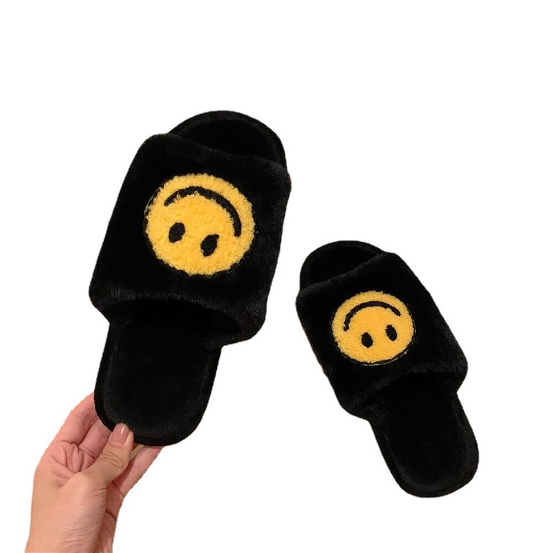 Slippers Fashion Slipper Open Toe Happy Face Indoor Bedroom For Girls Winter Autumn Spring 220921