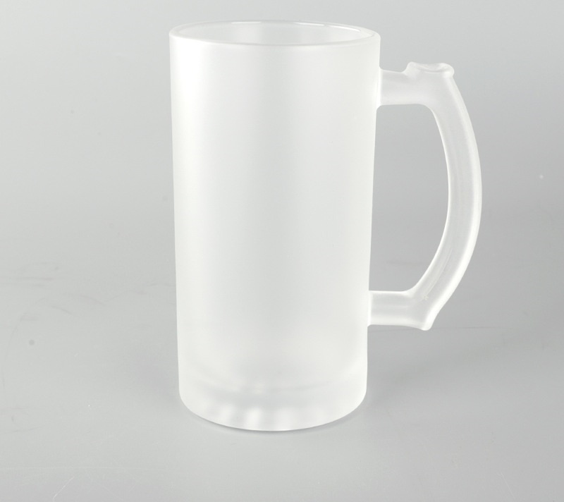 US Warehouse 11oz 16oz sublimeringsglas￶gon Tumbler Gradient Vinglas V￤rme￶verf￶ring Tryck Frosted Cup Transparent Glass Cup med handtag
