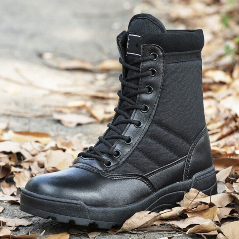 Boots Fashion Men Winter Outdoor Leather Military Breathable Army Combat Plus Size Desert Hiking Shoes385 220921