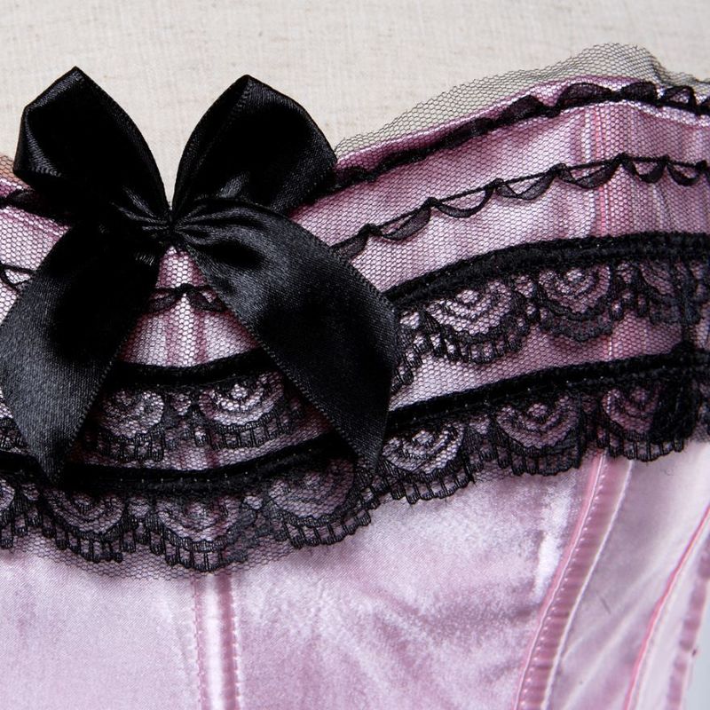 Taille Tummy Shaper Sexy Satin Dentelle Overlay Corset Bustier Overbust Burlesque Corselet Top Bodyshaper Lingerie Showgirl Party Costume Plus Taille 220921
