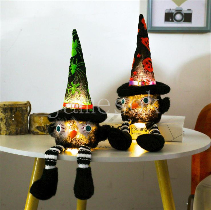 Party Decoration Halloween luminous Dolls pointed hat doll festival atmosphere ornaments props de779