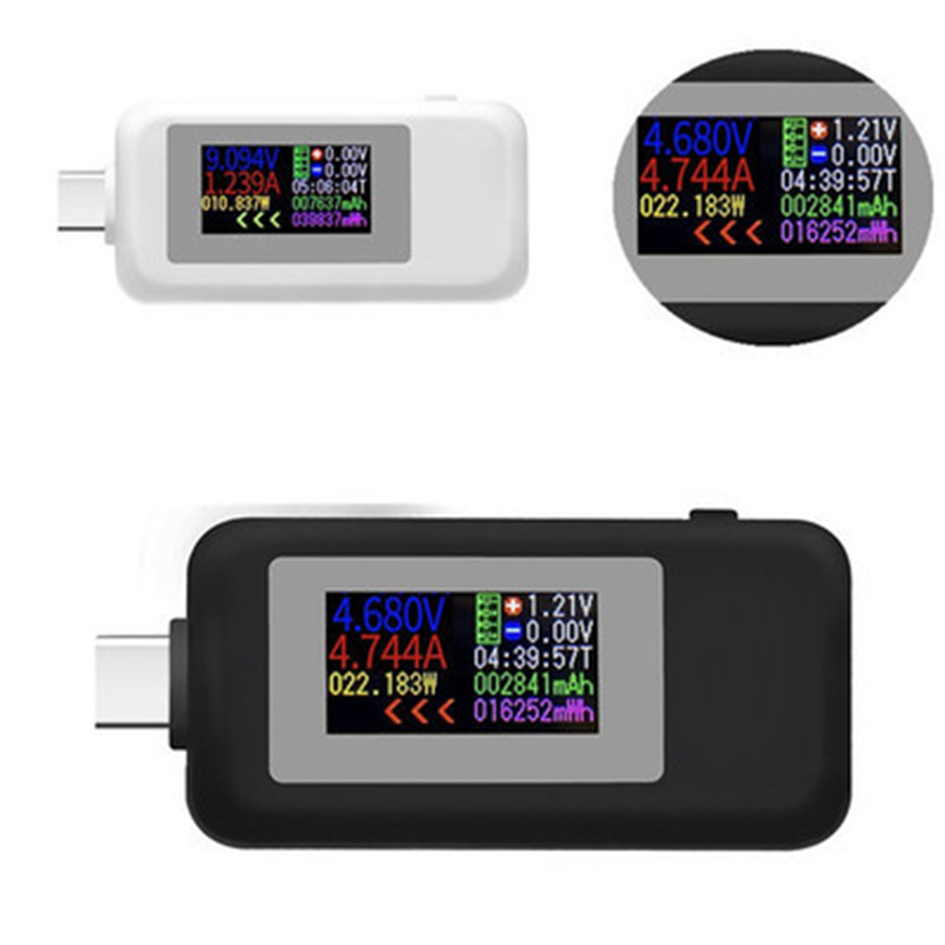 1902C Typ C Bidirectional USB-C Tester Färgglad skärm USB-ström och spänning Batteritest Testbordstestare