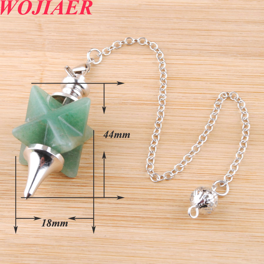 Merkaba Dowsing Pendulum Pendant Quartz Natural Stone Crystal Reiki Healing Pendule Pendulums Radiesthesia Pendulos BO929