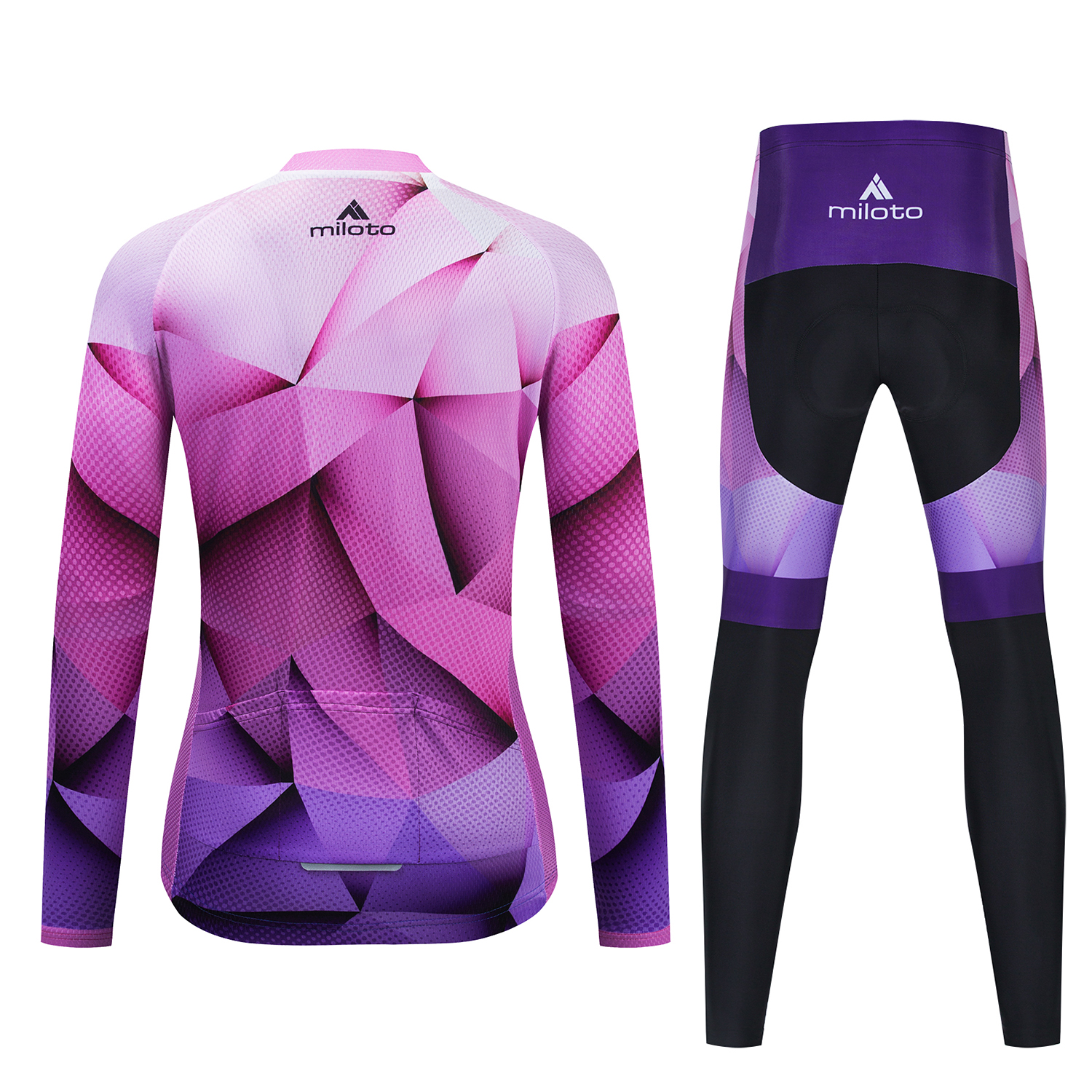 2024 PRO Women Space Purple Winter Cycling Jersey Set Long Sleeve Mountain Bike Cycling Clothing Ademend MTB Bicycle Kleding Drag Pak B17