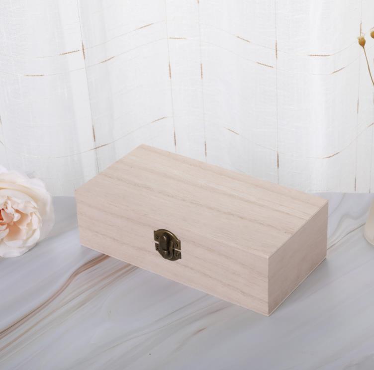 Large Wooden Storage Box Log Color Scotch Pine Rectangular Flip Solid Wood Gift Box Handmade Craft Jewelry Case 20x10x6cm SN6792