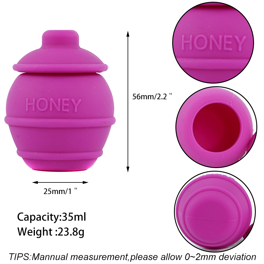 Bouteilles de stockage en silicone de 35ml, boîtes à bonbons d'abeille, réserve d'huile de fumée, pots de bouteilles de style unique