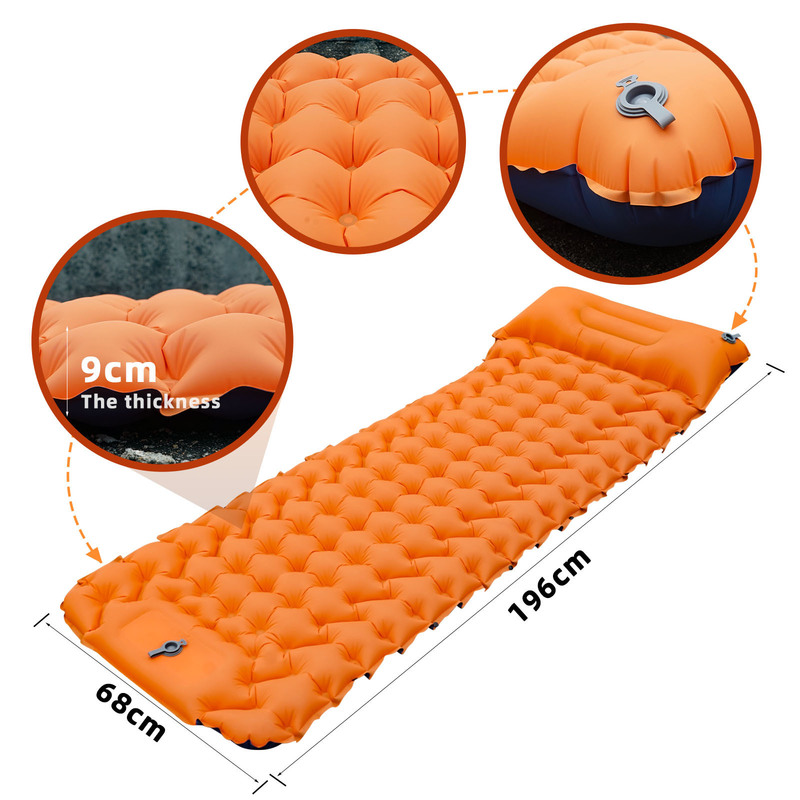 Coussinets d'extérieur Coussin de couchage Camping Matelas gonflable avec oreillers Tapis de voyage Lit pliant Coussin d'air ultraléger Randonnée Trekking 220920