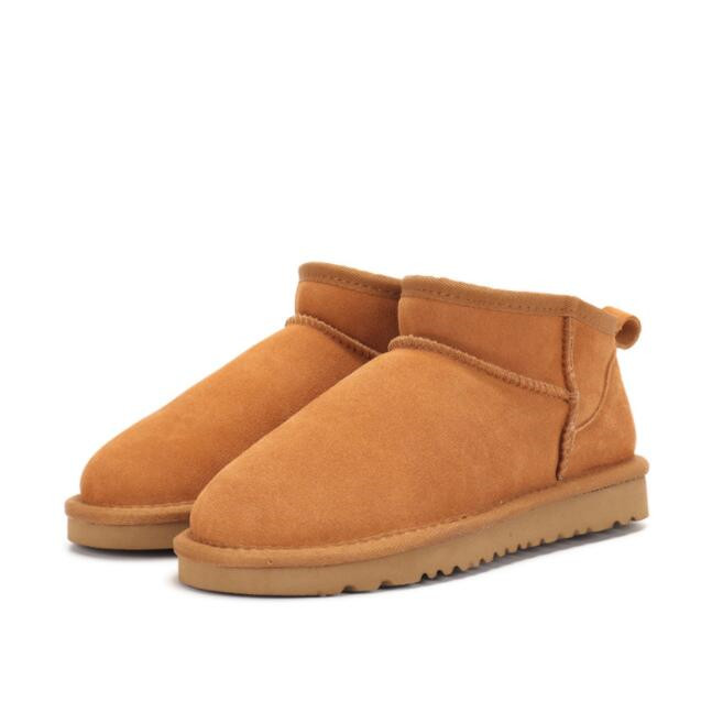 Nouvelles femmes cheville Mini bottes de neige en peau de mouton en peluche garder au chaud bottes carte sac à poussière court U5854 doux confortable chaussures décontractées beau cadeau