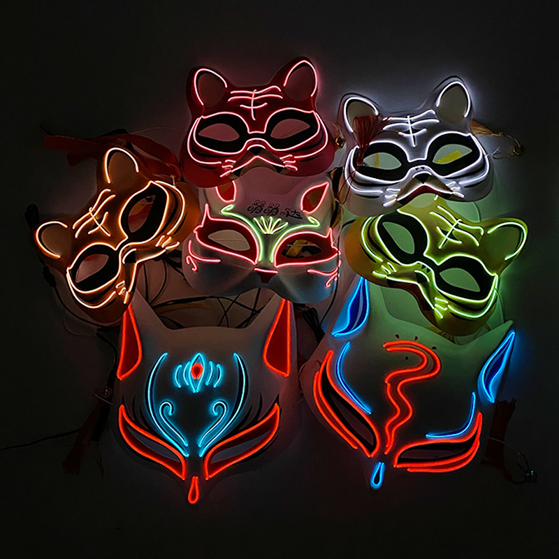 Maschere feste Halloween LED Clown Glow Light Up Masque Masquerade Costume Festival Cosplay 220920