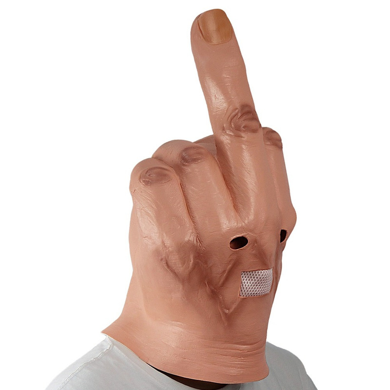 Party Masks Funny Malfing Finger Spoof LaTex Halloween Masque Bar Cosplay Props Mascarillas Creepy S Novelty 220920