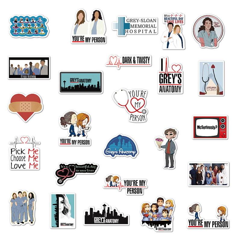 TV Show Greys stickers Anatomie Grappige PVC Scrapbooking voor Laptop Skateboard Motorfiets Decals3268990