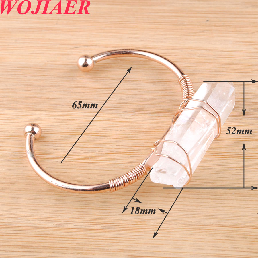 UNISEX Simples Rose Goldcolors Aberto Branquela de pulseira Cristal irregular de fios para homens amantes de mulheres bo932