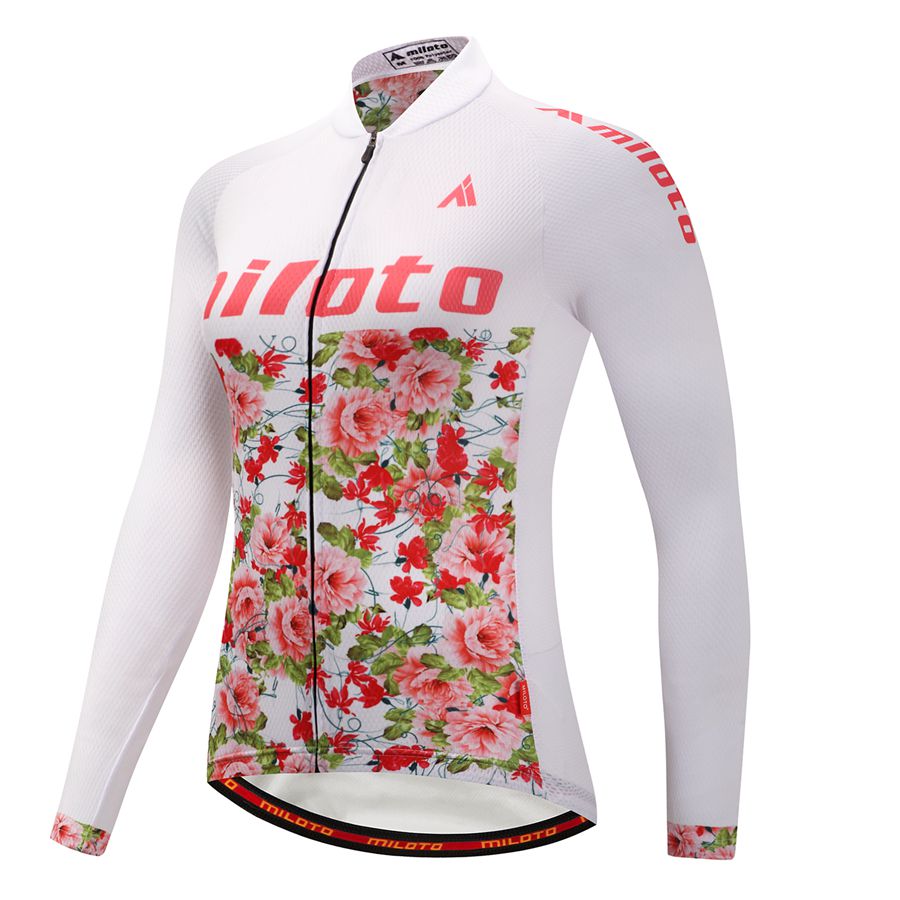 2024 Pro Women Flowers inverno in bicicletta invernale set abiti da ciclismo mountain bike a maniche lunghe abiti da bicicletta mtb abiti da abbigliamento b17 b17
