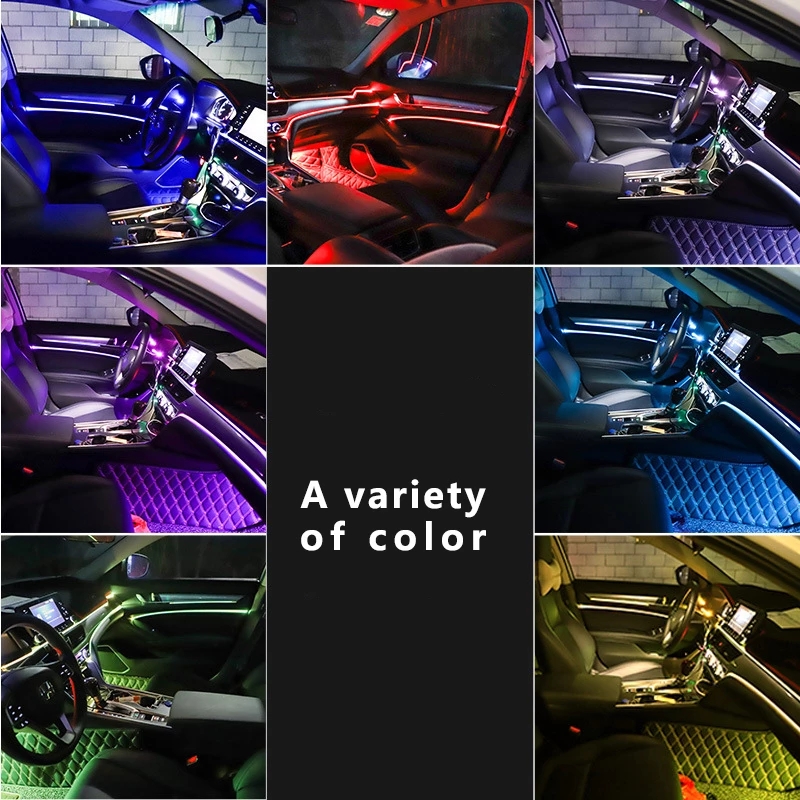 Car Interior Decorative Lamps Strips Atmosphere Lamp Cold Light Decorative Dashboard Console Auto DIY LED Ambient Lights 1/2/3/4/5M