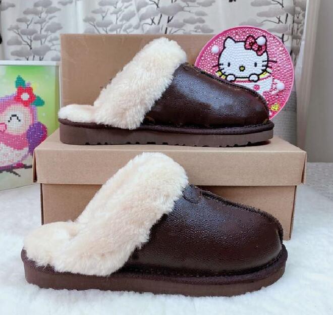 Women's Leopard print Slippers Shoes Lady Kids Slipper Boots Classic Light and warm Slipper Boot
