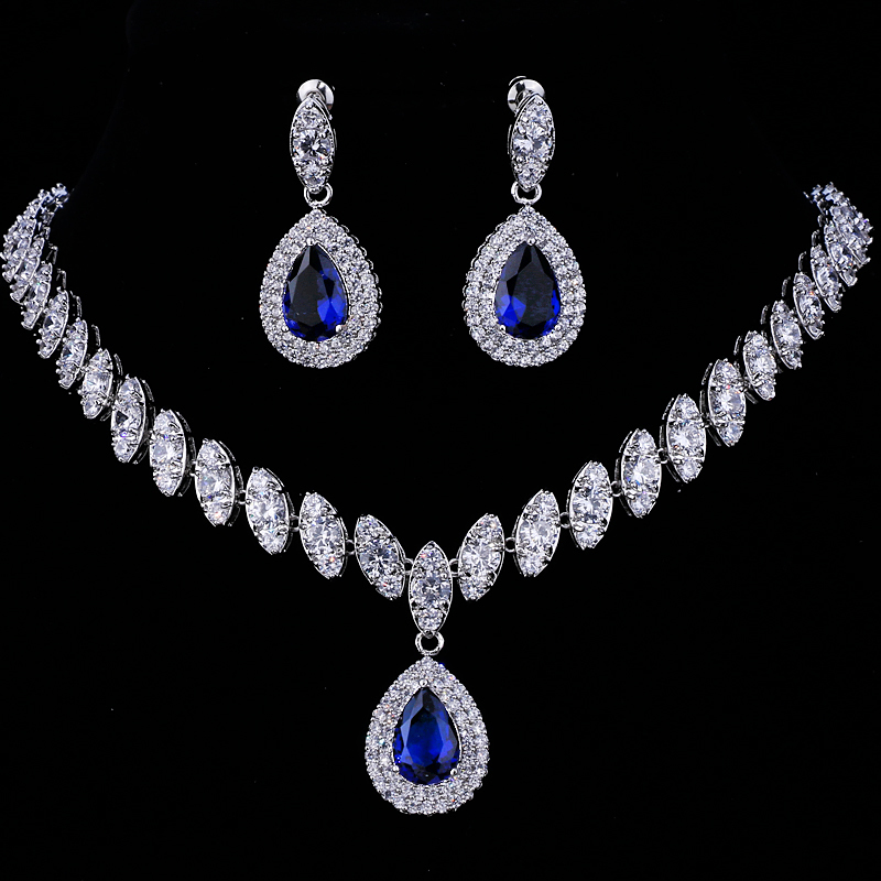 Other Jewelry Sets Emmaya Simulated Bridal Silver Necklace Sets Wedding Jewelry Parure Bijoux Femme Party Gift 220921