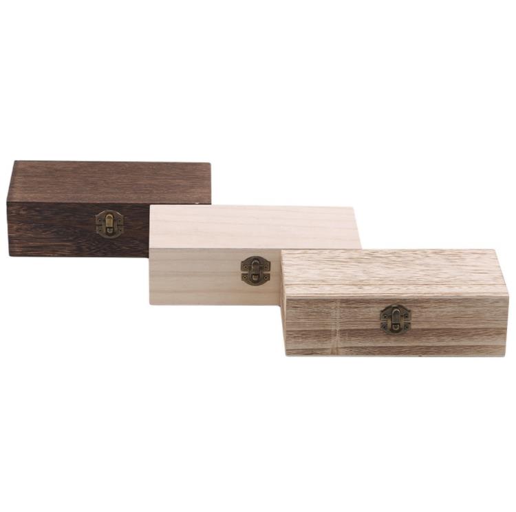 Grote houten opbergdoos Log kleur Scotch Pine rechthoekige flip vaste houten geschenkdoos Handgemaakte ambachtelijke juwelierszaak 20x10x6cm SN6792