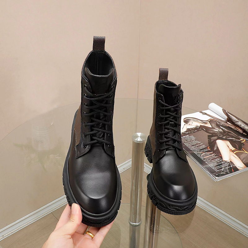 Martin Boots Winter Women039s سميكة الوحيدة السوداء للجلد الأزياء متعددة الاستخدامات مصممة فاخرة الأحذية الحجم 35411235466