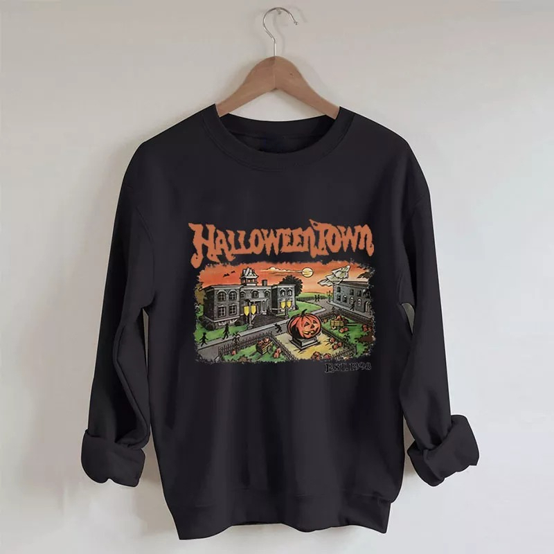 Kadın Tshirt Rheaclot Cadılar Bayramı Kasabası 1998 Bayan Retro Pamuklu Kadın Komik Sevimli Uzun Kollu Sweatshirt 220921