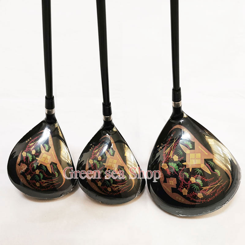 العلامة التجارية الجديدة Golf Clubs 4 Star S-08 Golf Wood Set Set Driver Fairway Woods Graphite Shaft مع غطاء الرأس والمسيحة