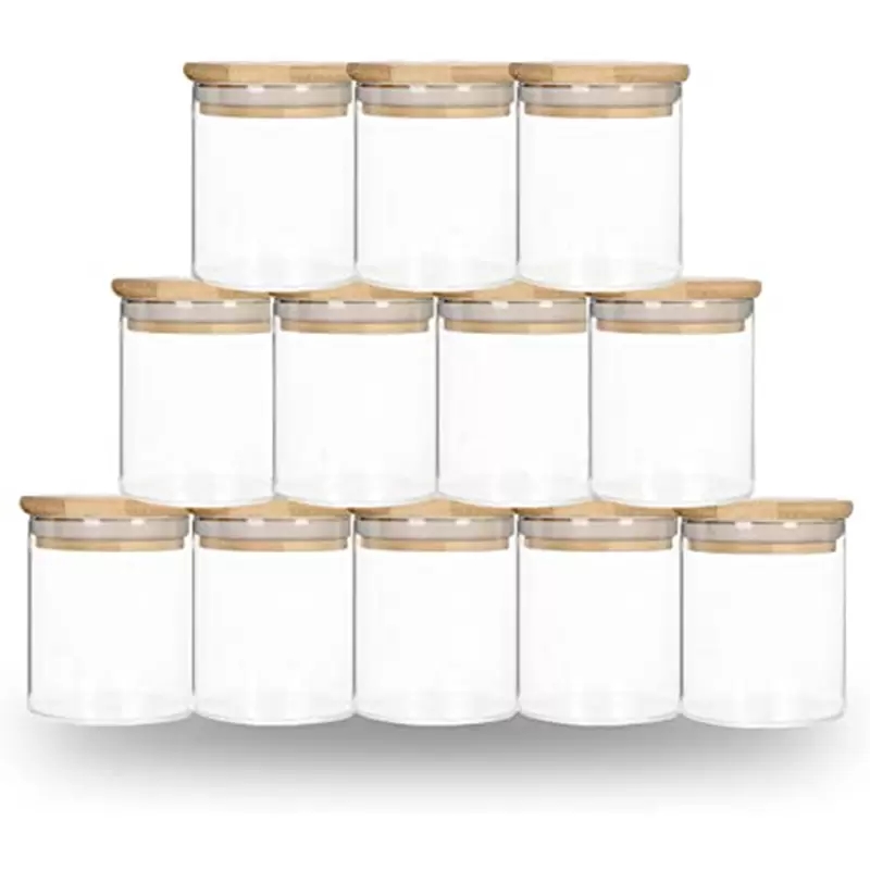 DIY Sublimation 6oz Becher Glasdose mit Bambusdeckel Kerzenglas Lebensmittel Lagerbehälter Clear Frosted Home Küchenversorgungen tragbare GC0921