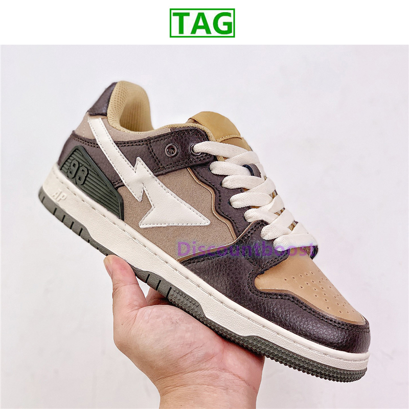 Låg badapes casual skor domstol sta män kvinnor sneakers ljus grå grädde svart elektrisk vintage vit röd brun elfenben nigo designer mens tränare